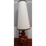 A 1960s German brown glazed lamp and shade Location: A2M