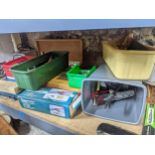 A quantity of mixed tools to include a Stocks and Dies set, boxed three piece tin snip set, and