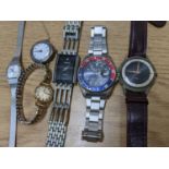 Mixed watches to include a Philip Persio with 'Pepsi' bezel, early 20th century ladies silver watch,