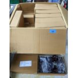 A box of as new Bakalite style brown plastic door handles (80) Location: