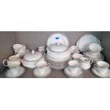 A Royal Doulton York bone china part dinner and tea service to include six soup bowls, six tea