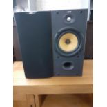 A pair of B&W speakers, model number DM602S2