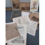 A folio of 19th century London Illustrated News and loose ephemera and prints to include an HB