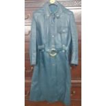 A Retro green leather ladies coat 34" chest x 41" long. Location:Rail