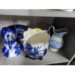 Ceramics to include a Doulton Vernon pattern vase, a blue and white jug and bowl and other items