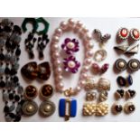Mixed 1980's and 1990's earrings to include German Langani examples, Giorgio Armani and Scottish