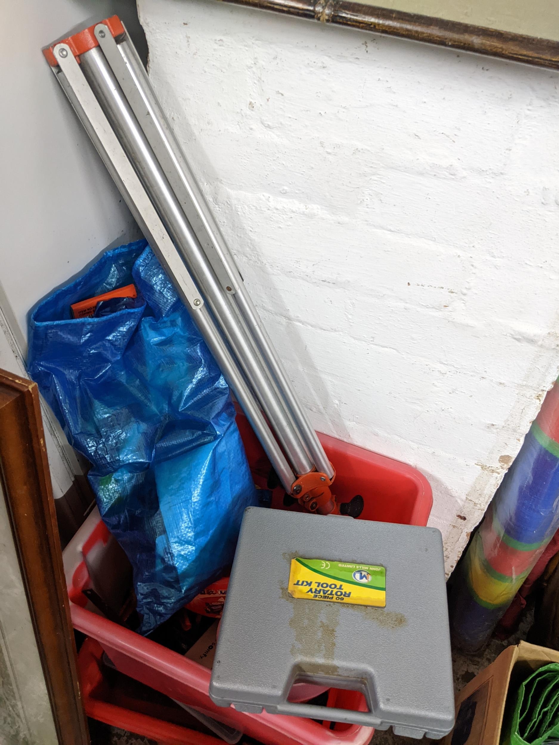 Mixed tools to include a tool box with contents, car cleaning items, a greenhouse fan heater and a - Image 3 of 3