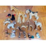 A collection of 14 Steiffe and similar soft fur animals. Location:BWR