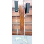 A pair of contemporary Sony speakers on chrome and glass stands, model no. SS-TSB101 a Sony SS-