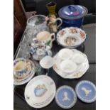 Mixed ceramics and glassware to include Wedgwood Jasperware dishes. Location:RAM