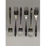 Six Pan-Am-Pan American Airways International silver forks, total weight, 185.9g Location: