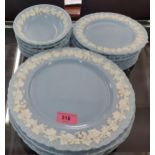 A Wedgwood Asturia cornflower blue and white part dinner service. Location:RAF