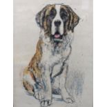 Fritz Hug - a signed limited edition print entitled' St Bernard', numbered 69/100, 75cm x 53cm,