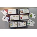 Three albums of First Day covers to include examples from the 1960s 25 National Army Museum signed