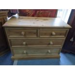 A set of three matching modern pine chests of two short and two long drawers, 68cm h x 89.5cm w