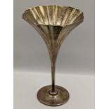 A Tiffany & Co American sterling silver fluted trumpet vase, stamped 16672A makers 6886, 144g