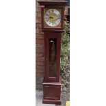 A reproduction mahogany 8-day Granddaughter clock, 153cm h Location: