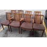 A set of eight mid 20th century G-plan bergère teak dining chairs Location: