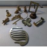 Brass to include model animals, birds, keys, a bell and other items Location: