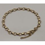 A 9ct gold hoop and block link bracelet, total weight 4.6g Location: