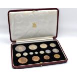 United Kingdom - George VI (1936-1952) cased 1937 Specimen set, comprising 15 coins, crown -