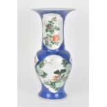 A Chinese Qing dynasty famille verte yenyen vase, possibly Kangxi (1662-1722), with floral and