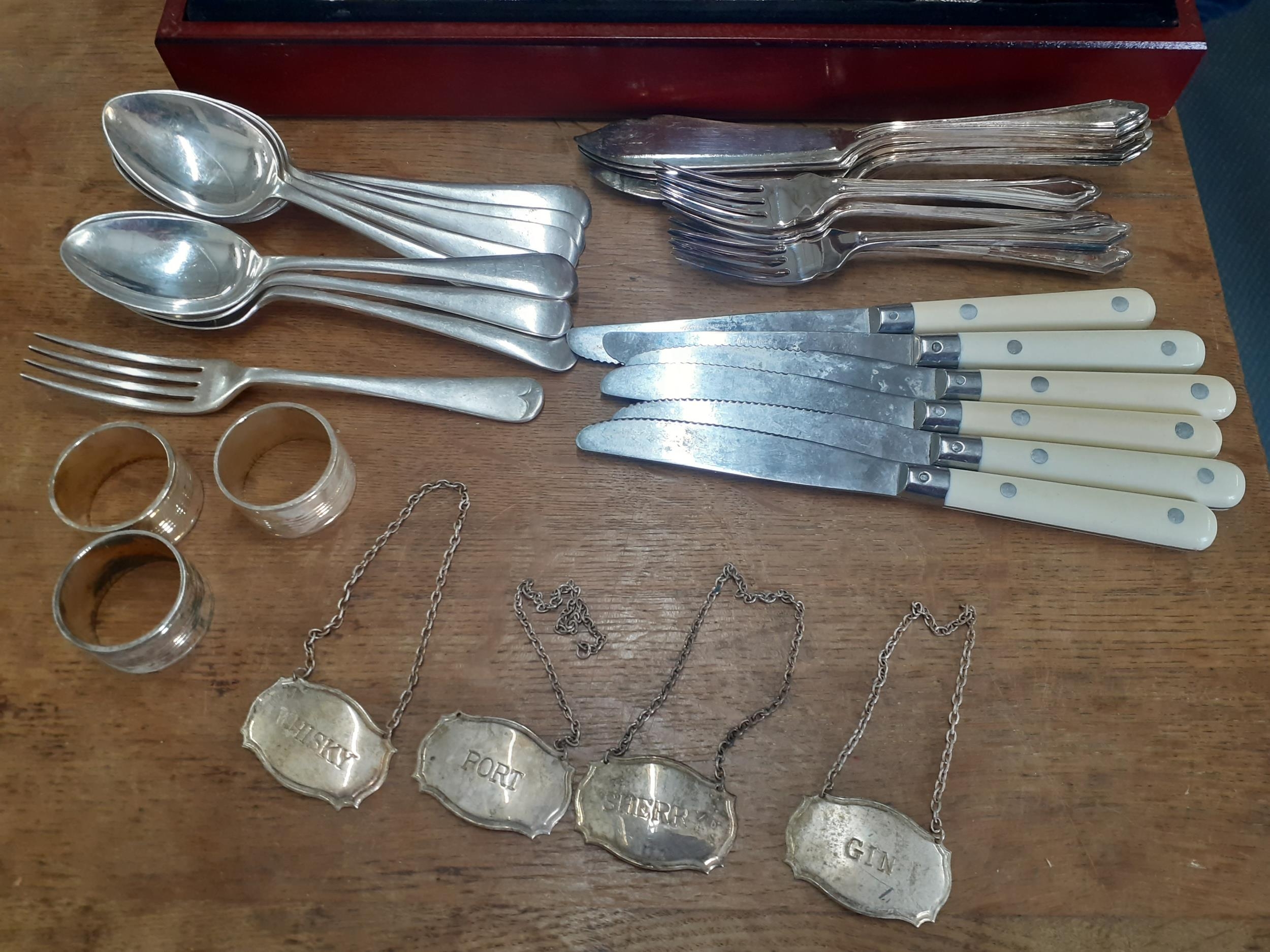 A late 20th century Sanders & Bowers of Sheffield canteen of silver plated cutlery 6-setting, - Image 2 of 3