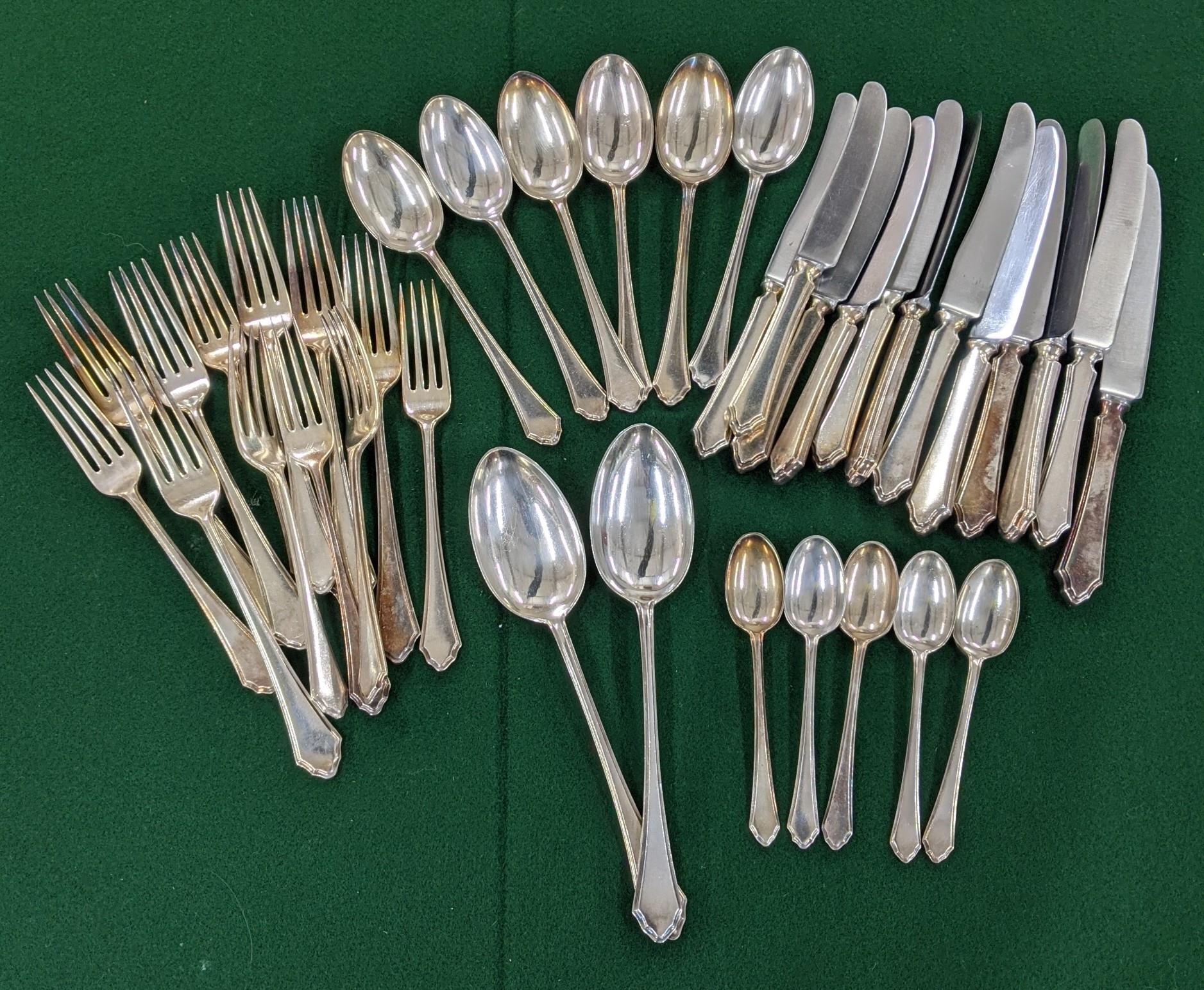 A Mappin & Webb silver plated set of cutlery and flatware Location: