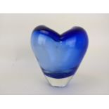 A Whitefriars Molar or Pulled Tooth vase in Kingfisher blue and clear colour way, 17.5cm high