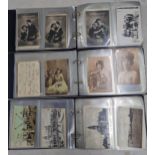 A group of three albums of postcards to include Edwardian and later, signed and theatre examples,