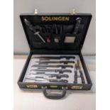 A Solingen kitchen knife set in a briefcase Location: