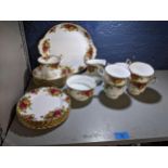 A Royal Albert Country Roses pattern part tea set comprising approx 21 pieces Location: