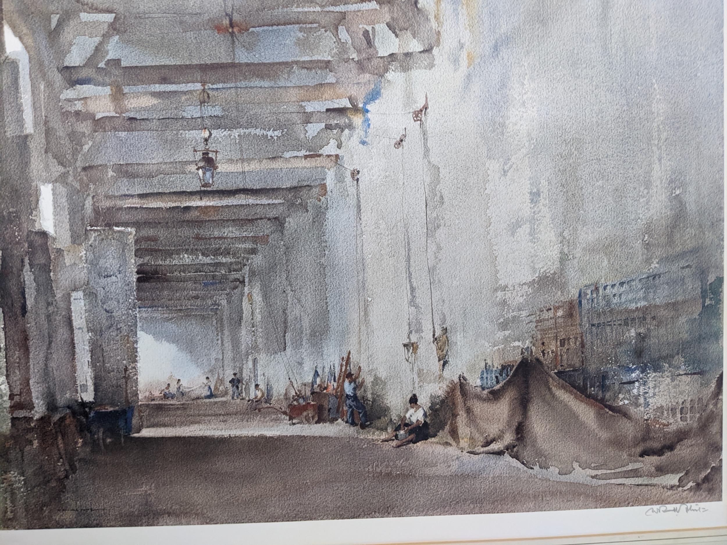 Two collotype William Russell Flint prints - Market Hall Cordes, signed in pencil to lower margin, - Image 4 of 5