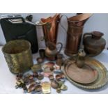 Metalware to include copper jugs, trays and collectables Location: