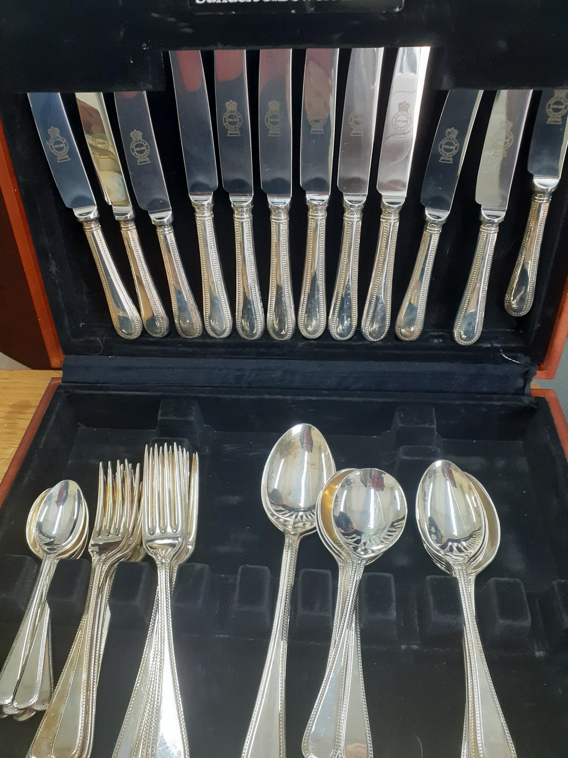 A late 20th century Sanders & Bowers of Sheffield canteen of silver plated cutlery 6-setting, - Image 3 of 3