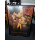 A 'Shakespeare in Love' framed and glazed cinema poster Location: BWR