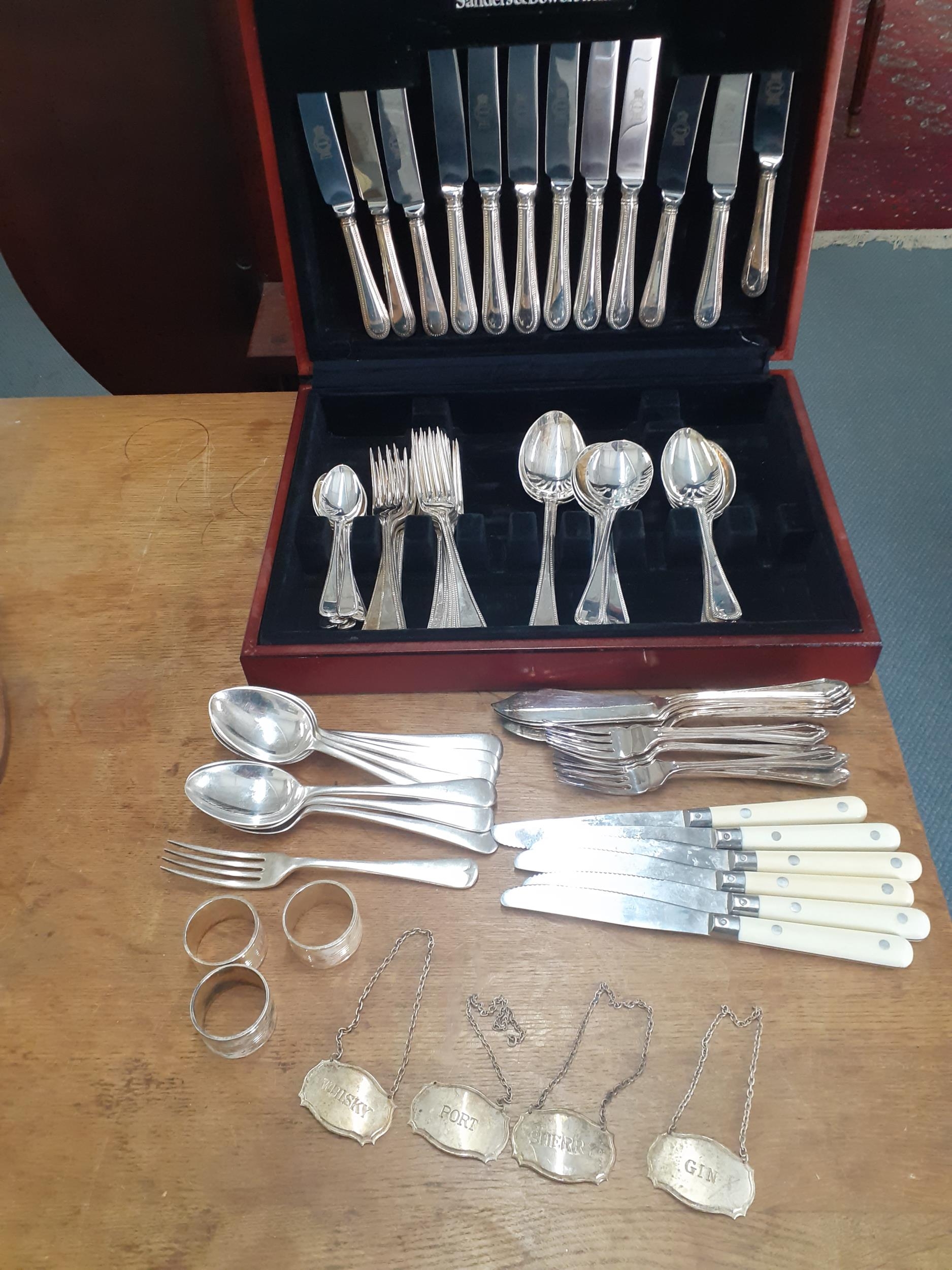 A late 20th century Sanders & Bowers of Sheffield canteen of silver plated cutlery 6-setting,