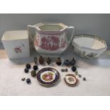 A mixed lot to include cloisonne vases, Wedgwood bowl and other items Location: