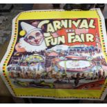 A Carnival and Fun Fair Circus poster, circa 1950 printed by Willsons Show Printers Leicester