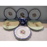 19th century and later ceramics to include a Chinese prunus pattern ginger jar, two Limoges plates