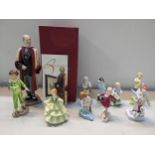 Porcelain figures to include seven Worcester Months of the Year figures, Worcester Lady, Worcester