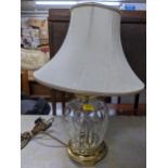 A Waterford Ballylee cut glass table lamp with shade Location: