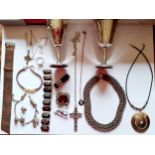 Victorian and later silver, white metal and costume jewellery to include a 19th Century gold-