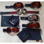 A group of 6 young adult and children's snow-boarding/ski goggles to include Cebe, Carrera and