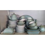 A Denby 'Regency Green' part dinner/tea service to include teapot, cups and saucers, plates and