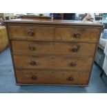 A 19th century walnut chest of drawers Location: