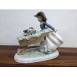 A Lladro A Barrow of Fun porcelain figure numbered 5460 to the base Location: