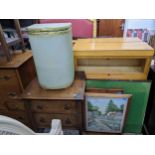 A mixed lot of furniture to include a small oak table, oak lamp table with octagonal top, a small
