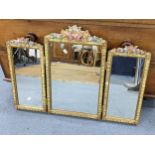 A vintage Barbola stye trifold mirror Location: