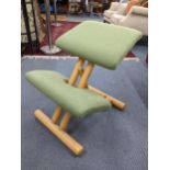 A Stokke Denmark beech framed Kneeler chair Location: